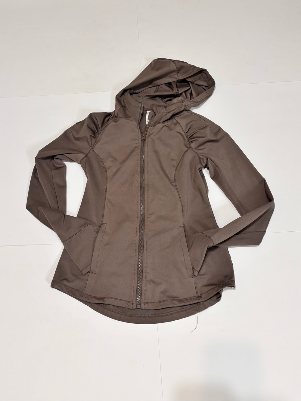 Yogalicious Women's Hooded Lightweight Jacket in Brown